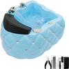 Acrylic Footbath Spa Foot Bath Pedicure with Heat and Massage Pedicure Bowl Salon Massage Equipment Foot Spa with Heat and Massager and Jets Colorful Lamp Footbath for Hotel Bath Club(Blue) view 1
