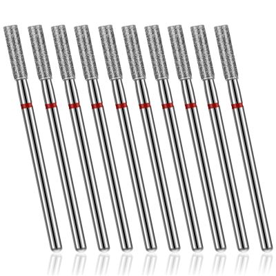 10Pcs Nail Drill Bits, 3/32'' Safety Cuticle Bits Set Diamond Nails Drills Bit for Electric Nails File, Manicure & Pedicure Polishing Kit Professional Use, 1.770.08 inches/ 4.50.2 cm