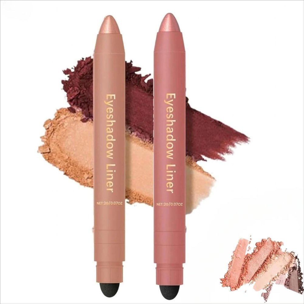 Shadow Liner Duo Plum,2-In-1 Waterproof Eyeliner & Eyeshadow Stick, Smooth & Easy To Apply For Smoky Or Natural (B)