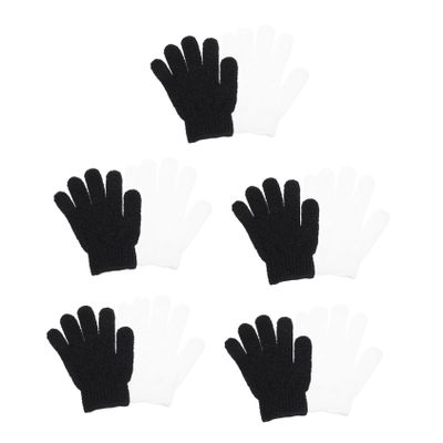 Beatifufu 10Pcs Five-fingers Bath Exfoliating Gloves Body Shower Scrubbing Mitts for Skin Cleaning Lightweight for Home Hotel Dormitory Use