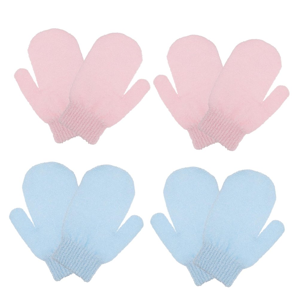 Beatifufu 8pcs Exfoliating Bath Gloves Comfortable Body Scrubber Mittens with Elastic Wrist for Shower Skin Cleaning and Dead Skin Removal Suitable for Arms Legs Chest Back