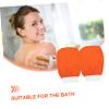COOLHIYA 4pcs Bath Scrubbing Gloves for Body Exfoliation and Massage Skin Cleaning Mitts Comfortable Artificial Material Orange Bath Gloves for Daily Use view 2