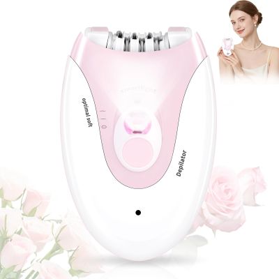 Epilator for Women - 2 Speeds Smooth Skin Face Epilators with LED - Long-Lasting Cordless Electric Tweezers Hair Remover for Armpit/Leg/Bikini Area/Arm/Facial Epilator Hair Removal for Women