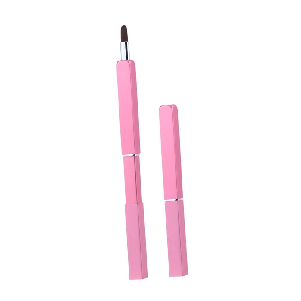 Beatifufu Portable Pink Artificial Fiber Lip Makeup Brush Flexible Lipstick Applicator Tool and Easy to Carry for Precise Lip Gloss Application