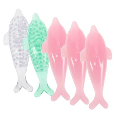 Beatifufu 5Pcs Dolphin-shaped Fingernail Brushes Multi-functional Nail Scrubbing Cleaning Tools for Hands Feet Nails Portable Care Accessories