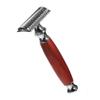 Gogogmee Men Manual Safety Razor with Ergonomic Wood Handle Interchangeable Blades for Precise Beard Shaving Portable Handheld Shaver Tool for Comfortable Grooming view 1