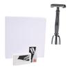 LIFKOME Double-edged Manual Shaver with Long Handle and Safety Razor Stand Alloy Beard Shaving Razor for Men Lightweight Portable Face Shaver for Home Barber Shops and Travel view 1