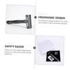 LIFKOME Double-edged Manual Shaver with Long Handle and Safety Razor Stand Alloy Beard Shaving Razor for Men Lightweight Portable Face Shaver for Home Barber Shops and Travel view 3