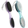 YIOYOODA Foot File Callus Remover 4-in-1, Feet Scraper Pedicure Tools with Pumice Stone, Scrubber Brush, Foot Rasp and Sand Paper, Double Sided Multi Purpose, Clear Blue and Purple view 1