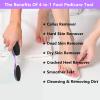 YIOYOODA Foot File Callus Remover 4-in-1, Feet Scraper Pedicure Tools with Pumice Stone, Scrubber Brush, Foot Rasp and Sand Paper, Double Sided Multi Purpose, Clear Blue and Purple view 4