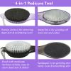 YIOYOODA Foot File Callus Remover 4-in-1, Feet Scraper Pedicure Tools with Pumice Stone, Scrubber Brush, Foot Rasp and Sand Paper, Double Sided Multi Purpose, Clear Black and Purple view 2