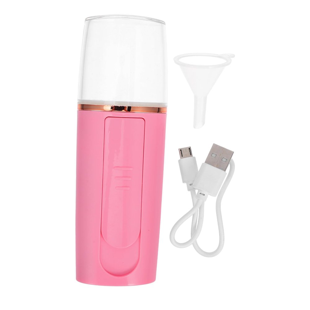 LALADEFIEE Professional USB Warm Mist Facial Steamer for Moisturizing and Deep Pore Cleansing Portable Nano Sprayer Face Humidifier Silent Operation Pink USB Rechargeable Facial Care Steamer