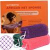 African Net Sponge Authentic, 3 Pieces African Exfoliating Net Sponge Body Back Scrubber Exfoliating Washcloth for Shower Bath for All Types Skin (Purple+Pink+Olive Green, 3 Pcs) view 1