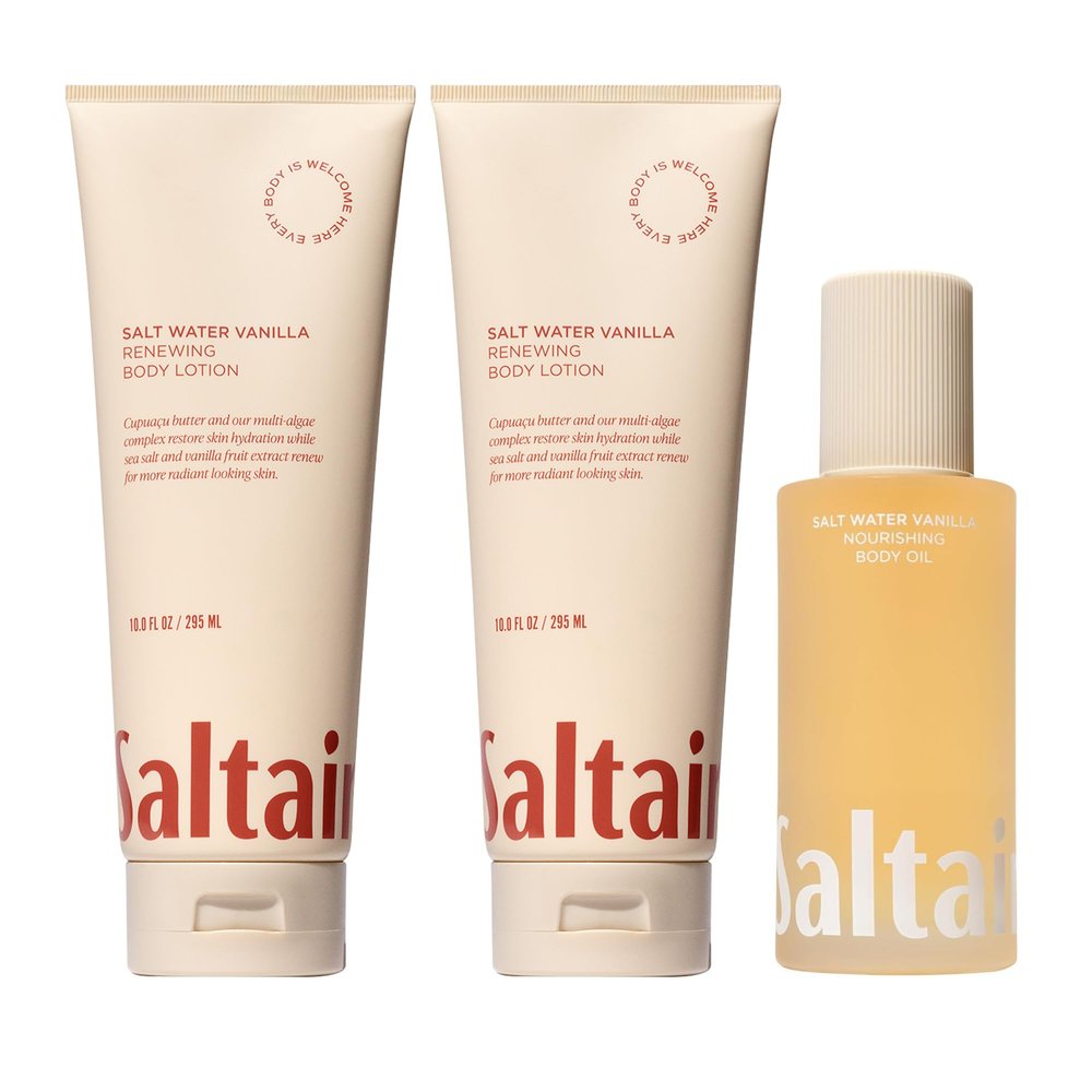 Saltair Salt Water Vanilla Body Lotion & Body Oil Bundle  Hydrating Moisturizer Set for Women and Men | Nourishing, Non-Greasy, Vegan Skin Care Duo