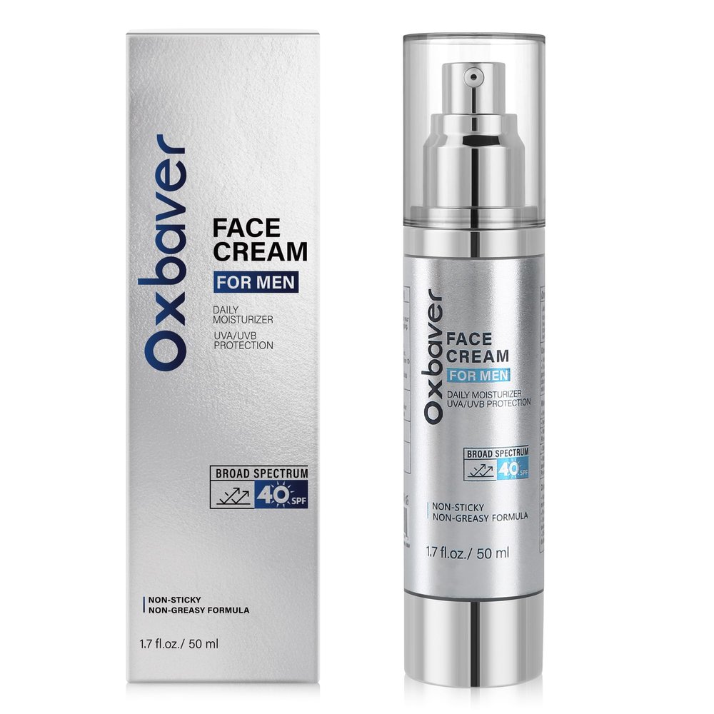 6-in-1 Face Cream Sunscreen for Men : Invisible Sunscreen Mens Face Moisturizer with SPF 40 for Sun Protection, Non-Greasy & Lightweight Formula for Sensitive Skin