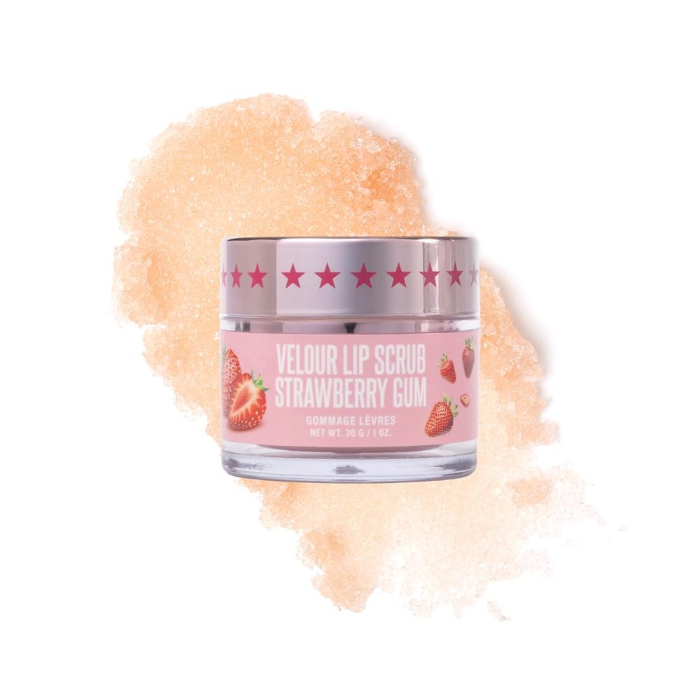 Jeffree Star Cosmetics Velour Lip Scrub, Exfoliating Sugar Lip Treatment, Cruelty-Free & Vegan, 30 G / 1 oz. (Strawberry Gum)