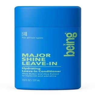 Being Major Shine Hydrating Leave-In Hair Conditioner with Shea Aloe Extract, for All Hair Types, 7.6 fl oz (park of 1)