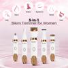 BLIBEE Bikini Trimmer for Women, LED Display Electric Razors for Women, 5-in-1 Electric Shaver, Rechargeable Painless Pubic Hair Trimmer for Legs, Underarms, Face & Sensitive Skin (Gold) view 2