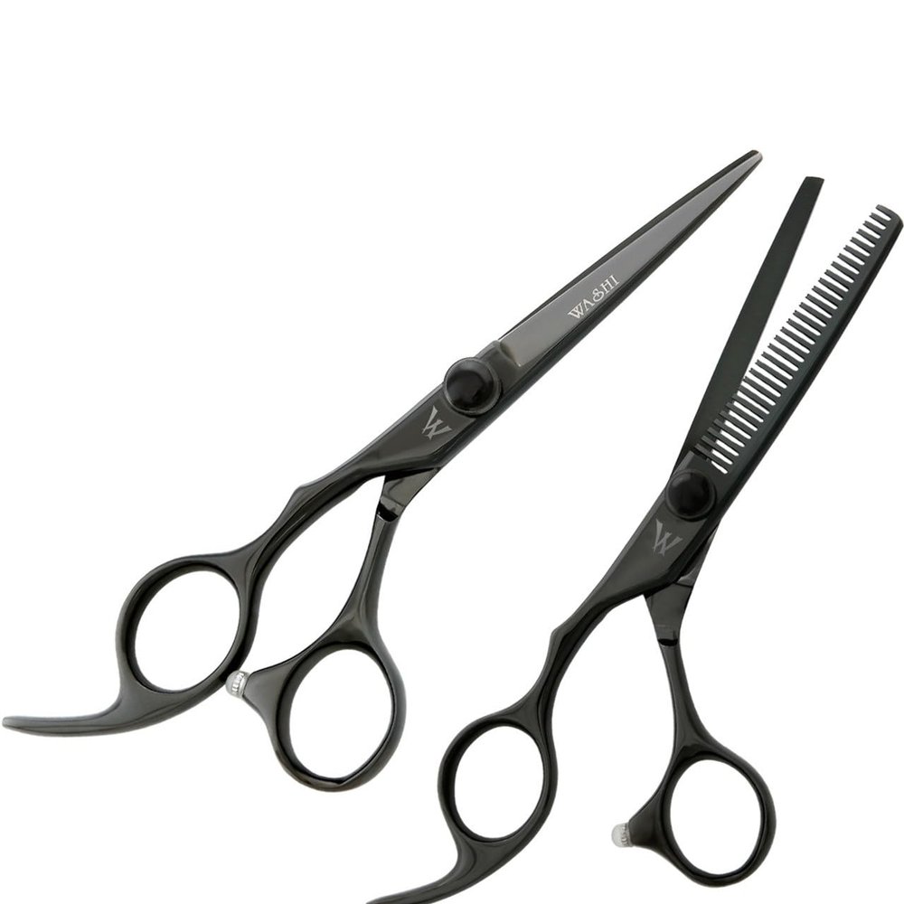 Washi Black Dragon Lefty 30T Thinner 5.5" Steel Shear Set With Purple Razor