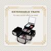 BYOOTIQUE Makeup Train Case with Mirror Cosmetic Organizer Art Deco Graphite view 2