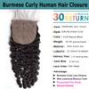 20inch Burmese Curly Toppers Closure 6x6 Silk Base Lace Closure Human Hair, Invisible Skinlike Bleached Hidden Knot Fake Scalp Lace view 3