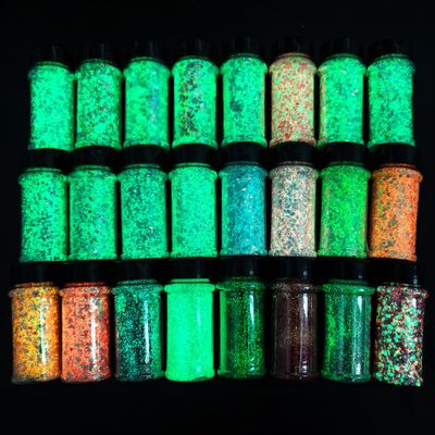 Chunky Body Glitter 24 Colors Holographic Cosmetic Glitter for Body Hair Face Lip Nail Arts, Craft Glitter for DIY Resin Tumblers Painting Party Festival Decorations Each 2oz