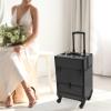 Lidhujnk Rolling Makeup Train Case, Cosmetology Case on Wheels, Large Cosmetic Organizer Travel Cart for Hair Stylists,Pet Groomers,Makeup Artists (Black) view 4