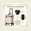 BYOOTIQUE Rolling Makeup Train Case on Wheels Cosmetic Trolley Art Deco Pastel view 4