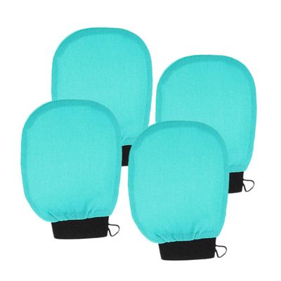 LALADEFIEE 4pcs Exfoliating Bath Gloves Body Scrubber Shower Mitts for Skin Cleansing and Dead Skin Removal Soft Bath Mittens for Arms Legs Back Spa Care