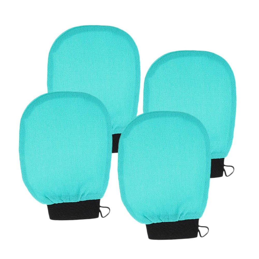 LALADEFIEE 4pcs Exfoliating Bath Gloves Body Scrubber Shower Mitts for Skin Cleansing and Dead Skin Removal Soft Bath Mittens for Arms Legs Back Spa Care