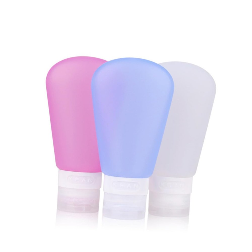 Gogogmee Leakproof Silicone Travel Bottles Set Portable Squeezable Refillable Containers for Shower Gel Shampoo Toiletries Tsa Approved Blue for Women Men