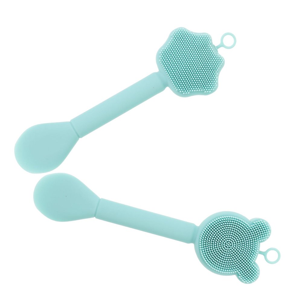 Beatifufu 2 pcs Double-end Silicone Face Brush for Women Soft Facial Mask Applicator and Deep Cleansing Scrubber Skin Care Tool for Radiant Complexion Portable and Lightweight Design