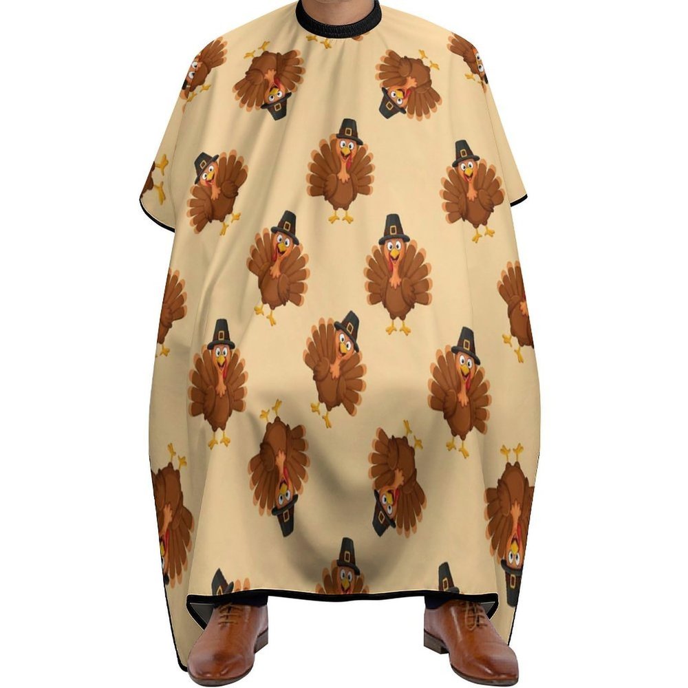 Fashion Hair Cutting Barber Cape, Professional Haircut Salon Cape for Men Women Funny Turkey Thanksgiving