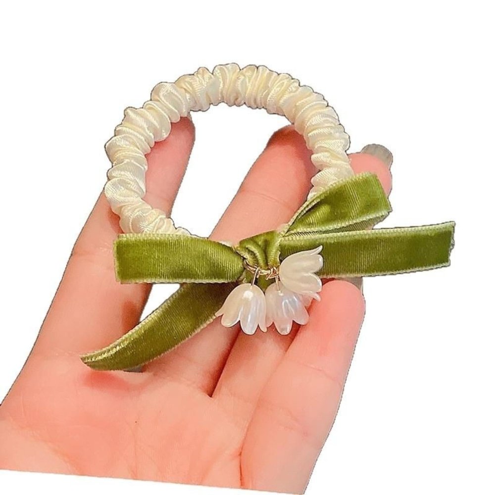 10 bell orchid hair rings, flower hair ropes, tied hair, elastic rubber bands