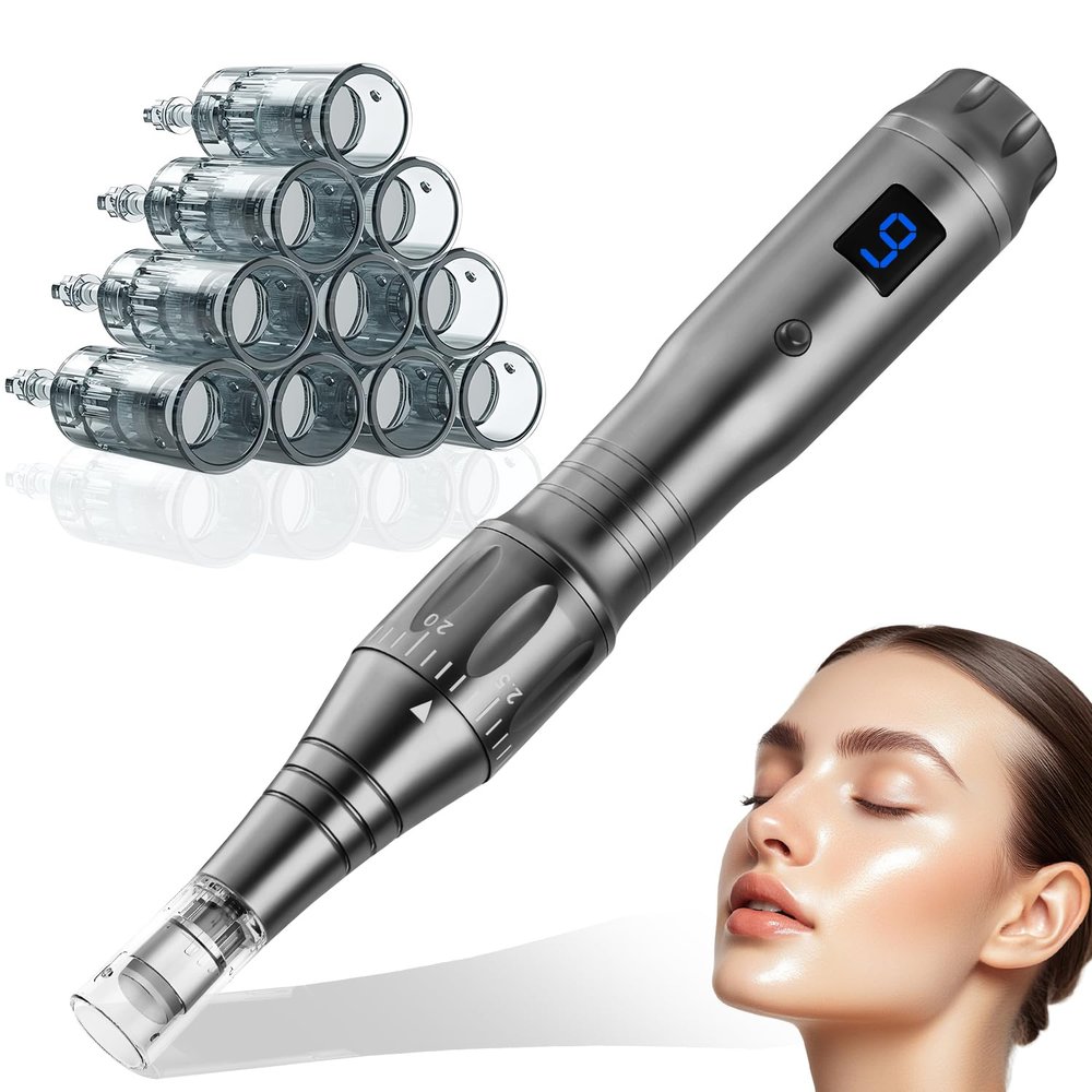 Derma Roller Pen Microneedling Roller 0.25mm Dermabrasion Roller for Face Skin, Microneedle Roller At Home Use