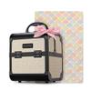 BYOOTIQUE Makeup Train Case with Mirror Cosmetic Box Organizer Art Deco Pastel view 1