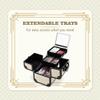 BYOOTIQUE Makeup Train Case with Mirror Cosmetic Box Organizer Art Deco Pastel view 2