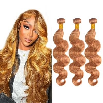 12 14 16 inch P27/30 Highlight Honey Blonde Bundles Body Wave Bundles Human Hair Highlight Human Hair Ombre Light Brown Bundles Silky Soft Remy Hair Extensions