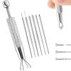 FuGuiHui 7PCS Piercing Ball Grabber Tool Kit for Changing Jewelry,14G - 18G Stainless Steel Flat Back Earrings Applicator & Threadless Insertion Pin Thread Body Piercing for Ear Nose Lip view 1