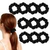 10 Pieces Black Color Small Scrunchies, Soft Satin Scrunchies for Sleep Hair Ties for Women and Girls Accessories (Black) view 1