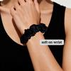 10 Pieces Black Color Small Scrunchies, Soft Satin Scrunchies for Sleep Hair Ties for Women and Girls Accessories (Black) view 3