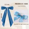hisial 6Pcs Hair Bows Clips for Hair Silky Satin Ribbon Alligator Barrettes French Hair Ponytail Holders Cute Accessories for Women Girls(Black/White/Blue) view 2