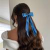 hisial 6Pcs Hair Bows Clips for Hair Silky Satin Ribbon Alligator Barrettes French Hair Ponytail Holders Cute Accessories for Women Girls(Black/White/Blue) view 4
