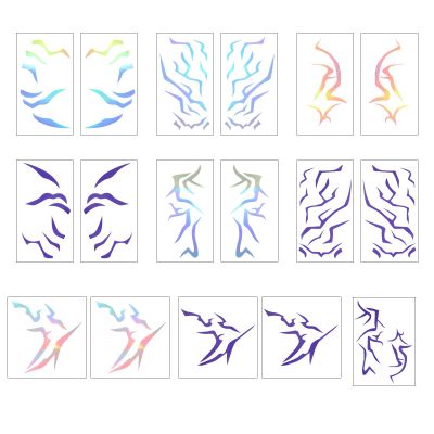 17pcs Anime Movie Temporary Tattoos, Cosplay Tattoo Stickers for Halloween Role Play Costume Props Anime Party Accessories