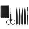 ASWRTYJO 6 Pcs/set Full Size Eyebrow Tweezers Women for Eyebrow/hair Removal Professional Kit Precision Set(D) view 4