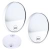 Zelphvt 2 Pcs Compact Magnifying Mirror, 10X & 20X Small Magnified Mirror with Suction Cups 3.4 inches Travel Magnified Makeup Mirrors for Detail Tasks White view 1