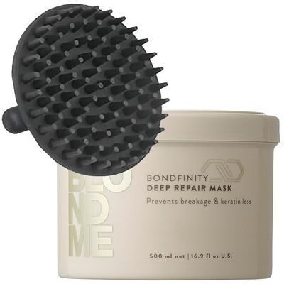 BlondeMe Bondfinity Deep Repair Mask 16.9 oz with Shampoo Scalp Massager  Intensive Hair Repair Treatment for Damaged, Brittle, and Chemically Treated Blonde Hair