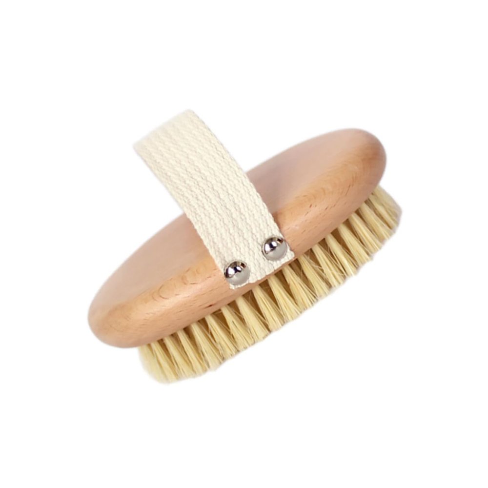 Anneome Natural Boar Bristle Shower Body Brush for Exfoliating and Massaging Skin Ergonomic Small Bath Scrubber for Daily Use Enhances Circulation and Relaxation Gift for Home Bathing