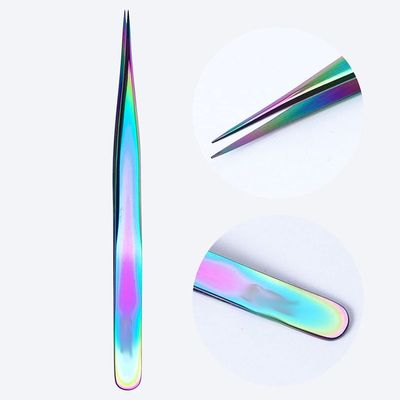 ASWRTYJO Rainbow Eyebrow Nail Tweezers Face Hai Remover Plier Manicure Cosmetic Tools Make Hand Clip(D)