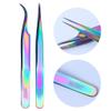 ASWRTYJO Rainbow Eyebrow Nail Tweezers Face Hai Remover Plier Manicure Cosmetic Tools Make Hand Clip(D) view 2